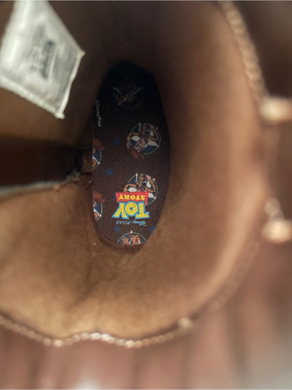 Kids Brown Cowboy Boot with Sheriff Badge and Toy Story Character - Picture 4 of 6